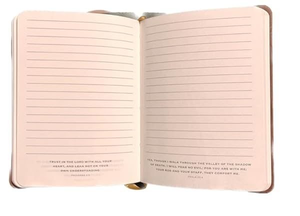 Eccolo Pocket Pen Journal Faith Hope Love, 192 Lined Page Super Flexible Notebook, 5.75 x 4.5, Pen Included, Brown - Image 3