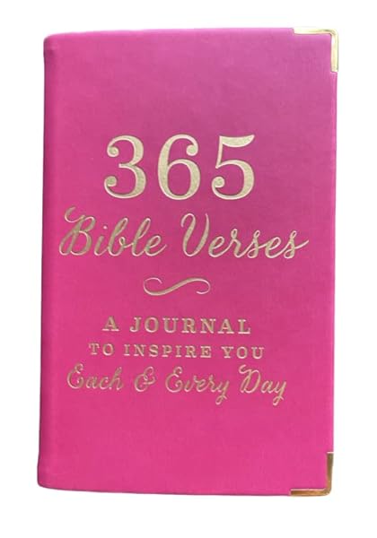 Eccolo Pocket Size 365 Bible Verses A Journal To Inspire You Each & Every Day: Pink Cover with Metal Conner protectors