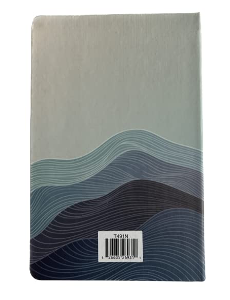 Eccolo "LIFE IS FRAGILE, HANDLE WITH PRAYER, HANDLE WITH PRAYER" Sky Ocean Blue Water paint design Christian Blank Journal Notebook with Bible Verses - Image 5