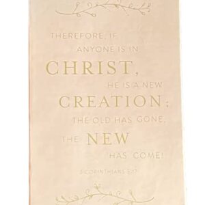Eccolo "Therefore, if anyone is in Christ, he is a new creation: the old has gone, the new has come! 2 Corinthians 5:17" Christian bible versed blank journal notebook