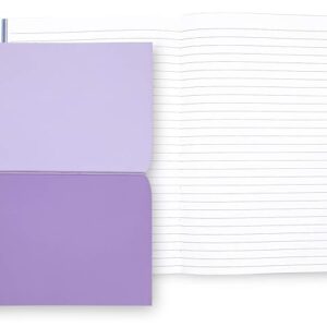 Kate Spade New York Vegan Leather Plunge Notebook, 10" x 7" Journal with 168 Lined Pages, Lilac
