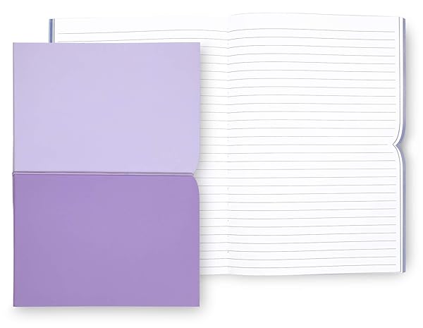 Kate Spade New York Vegan Leather Plunge Notebook, 10" x 7" Journal with 168 Lined Pages, Lilac