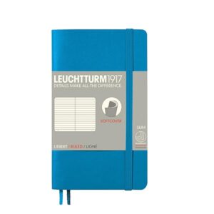 LEUCHTTURM1917 349275 Notebook, Softcover, Pocket (A6), Ruled, Azure