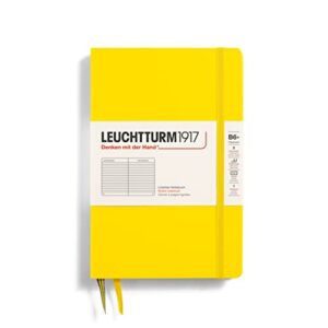 LEUCHTTURM1917 - Notebook Hardcover Paperback B6+ - 219 Numbered Pages for Writing and Journaling (Lemon, Dotted)