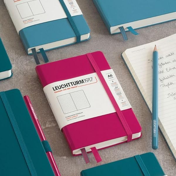 LEUCHTTURM1917 - Notebook Hardcover Pocket A6-187 Numbered Pages for Writing and Journaling (Ice Blue, Squared) - Image 3