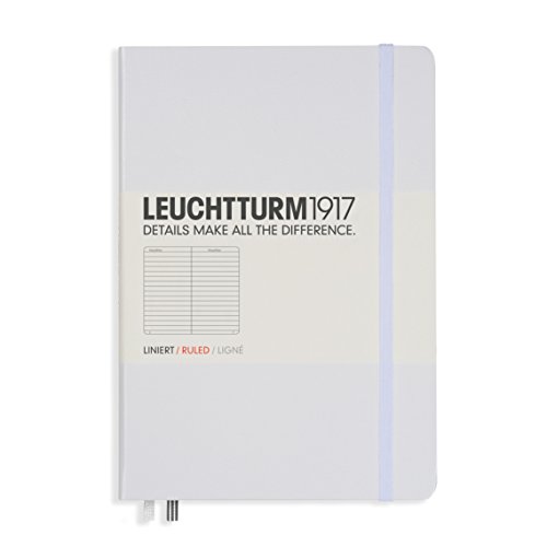Leuchtturm Medium Sized Hardcover Lined White Notebook