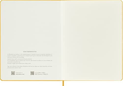 Moleskine Classic Notebook, Hard Cover, XL (7.5" x 9.5") Ruled/Lined, Hay Yellow (Silk), 192 Pages - 画像 (7)