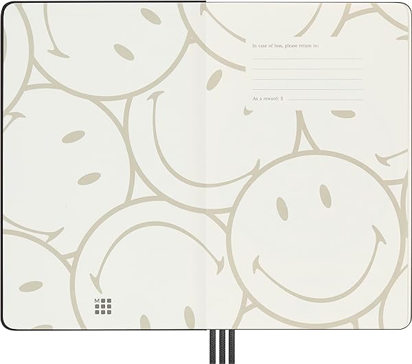 Moleskine Limited Edition Smiley Positivity Planner, Hard Cover, Large (5" x 8.25"), Undated Planner, Black, 240 Pages - Image 3