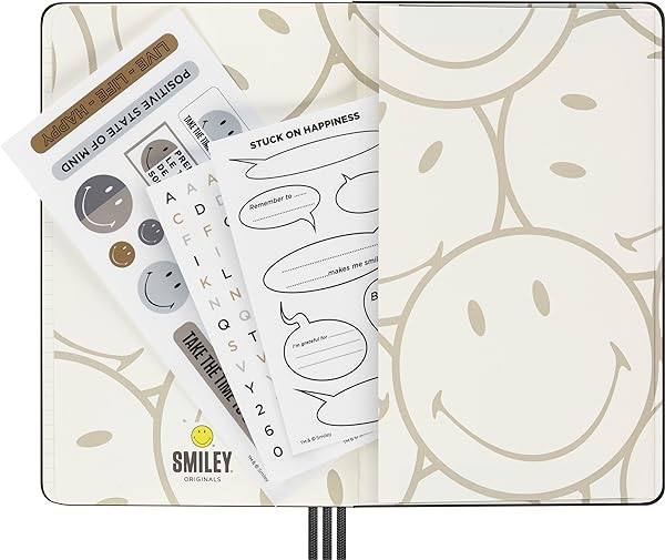 Moleskine Limited Edition Smiley Positivity Planner, Hard Cover, Large (5" x 8.25"), Undated Planner, Black, 240 Pages - Image 8