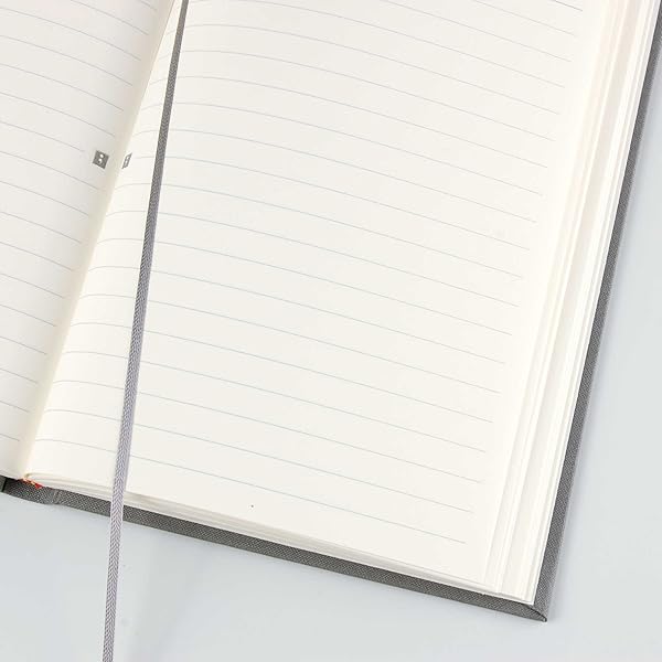 Semikolon A4 Classic Linen Cover Notebook, 8.5 X 12 Inches, 144 Lined Pages, 100g Cream Colored Paper, Grey (02515) - Image 3