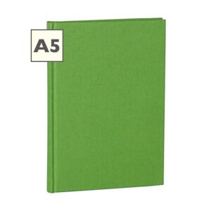Semikolon A5 Classic Linen Cover Notebook, 6 X 8.4 Inches, 144 Blank Pages, 100g Cream Colored Paper, Lime (10112)
