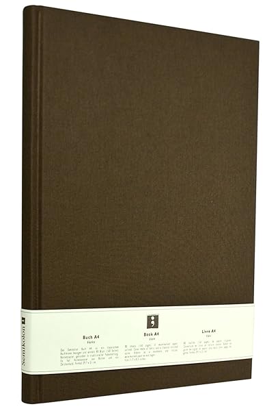Semikolon Classic Letter/A4 Size Bound Linen Blank Book, Brown (10210)