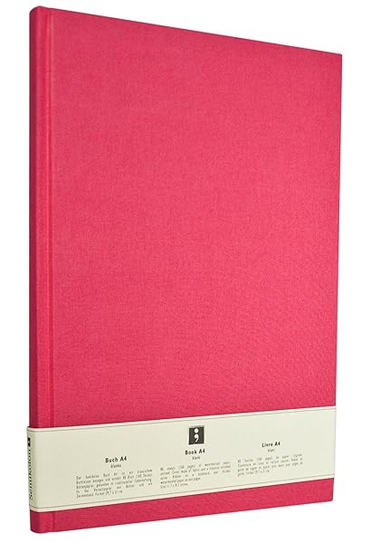 Semikolon Classic Letter/A4 Size Bound Linen Blank Book, Pink (10206)