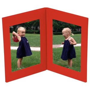 Semikolon - Doppio Photo Frame - Tabletop Linen Cover Frame for Photos, red