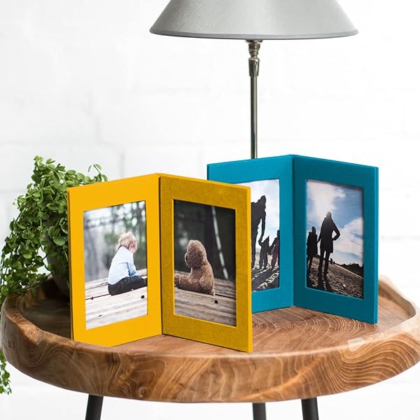 Semikolon - Doppio Photo Frame - Tabletop Linen Cover Frame for Photos, sun - Image 3