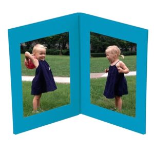 Semikolon - Doppio Photo Frame - Tabletop Linen Cover Frame for Photos, turquoise