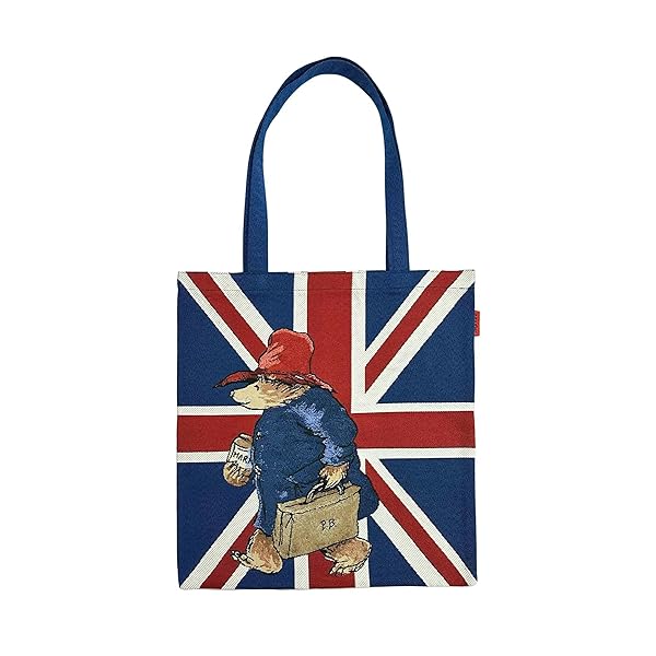 Signare Tapestry Union Jack Paddington Bear™ with Marmalade Flat Bag Reusable Grocery Shopping Eco-Friendly Tote Bag for Women with Paddingt, Flat Bag, Medium
