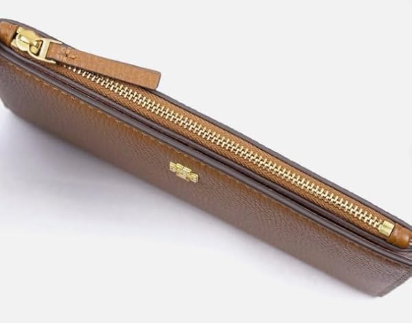 Tory Burch 139540 Blake Color-Block Cortado Brown With Gold Hardware Women's Slim Wallet - Image 3
