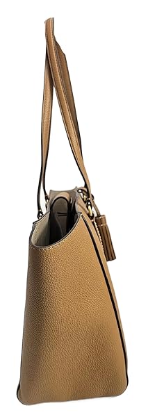 Tory Burch 144689 Thea With Gold Hardware Leather Women's Large Tote Bag (Tiramisu Tan) - Image 3