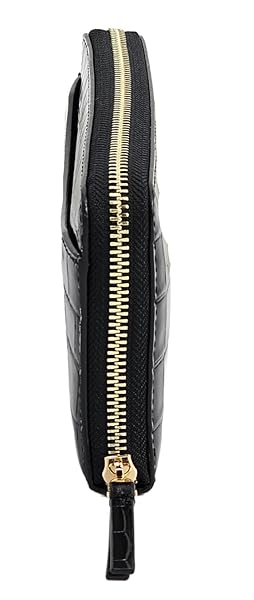 Tory Burch 145345 Britten Embossed Black With Gold Hardware Leather Women's Zip Continental Wallet - Image 3