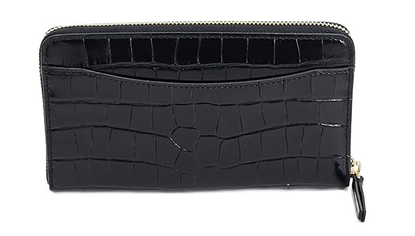 Tory Burch 145345 Britten Embossed Black With Gold Hardware Leather Women's Zip Continental Wallet - Image 4