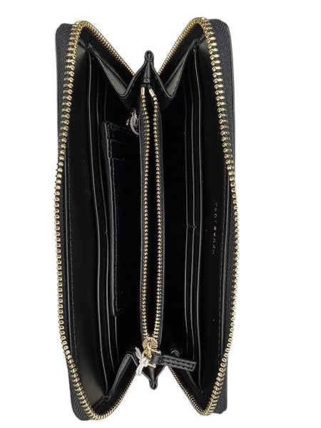 Tory Burch 145345 Britten Embossed Black With Gold Hardware Leather Women's Zip Continental Wallet - Image 7