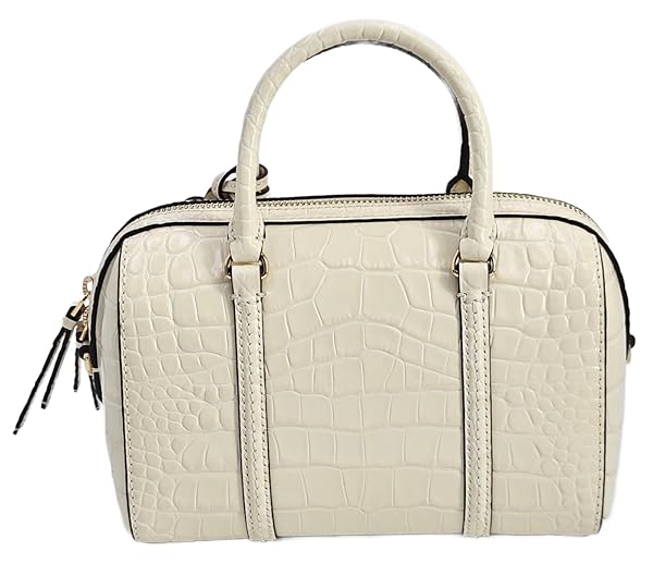 Tory Burch 153463 Thea New Cream Ivory Off White With Gold Hardware Croc Embossed Design Leather Women's Mini Satchel Bag - Image 5