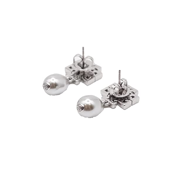 Tory Burch 82435 Tory Silver Women's Britten Pearl Drop Earrings - Image 4
