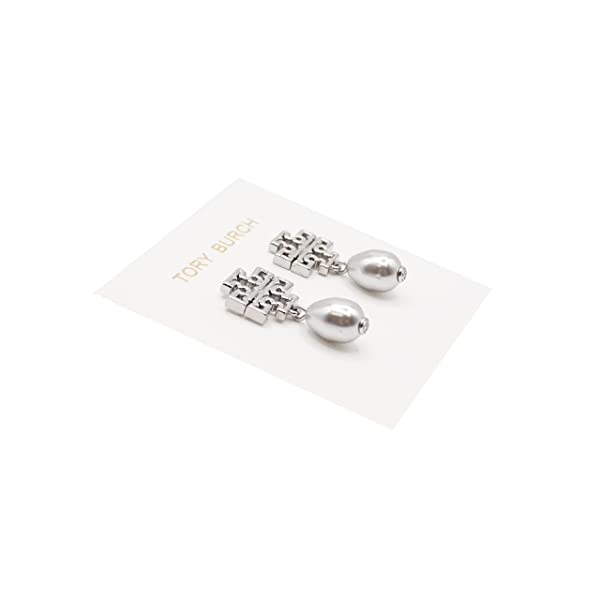 Tory Burch 82435 Tory Silver Women's Britten Pearl Drop Earrings - Image 5