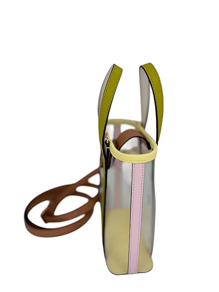 Tory Burch Blake Clear Mini Shopper Tote Bag, Green, Tan - 画像 (3)