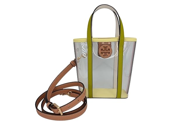 Tory Burch Blake Clear Mini Shopper Tote Bag, Green, Tan
