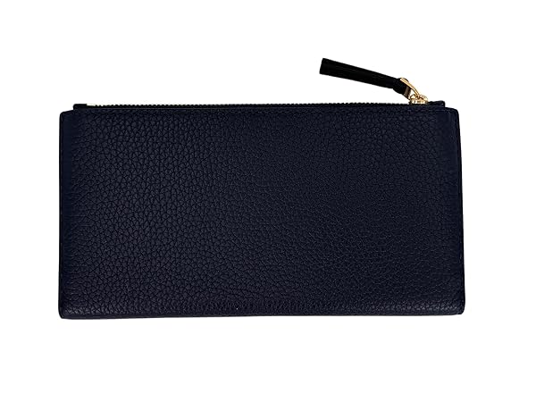 Tory Burch Blake Color-Block Slim Wallet Tory Navy/Muscadine with Zip ClosureFlour Leather - Image 4