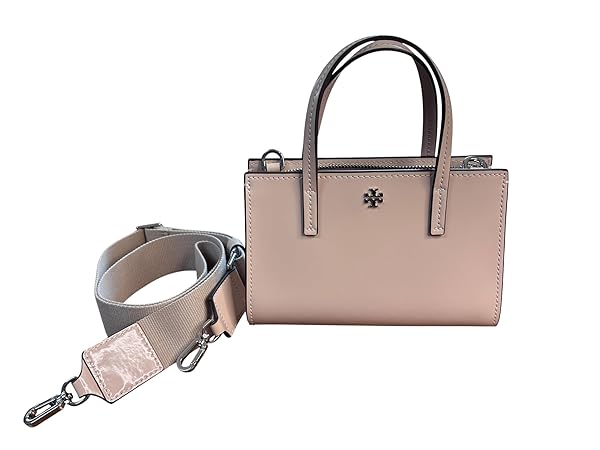 Tory Burch Blake Patent Mini Tote 164018 Soft Pink 610 One Size 7.75" x 4.5" with Detachable/adjustable strape