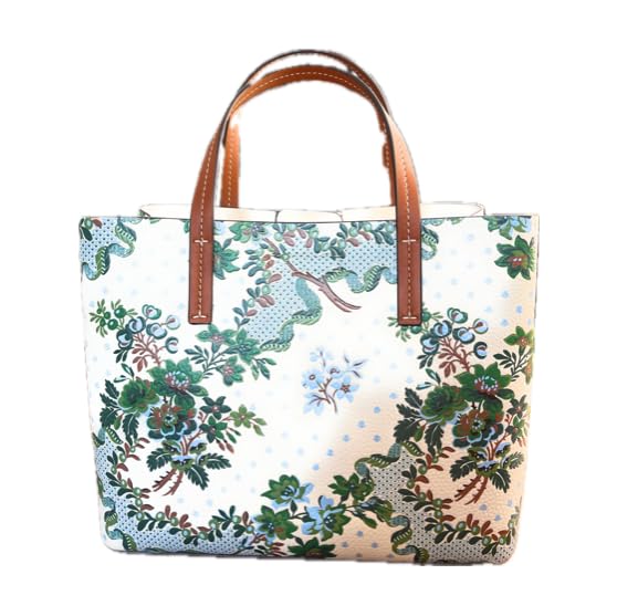 Tory Burch Blake Printed Small Tote 153426 Green Sugar Berry Floral MFO 488 Green Blue Brown One Size - 이미지 3