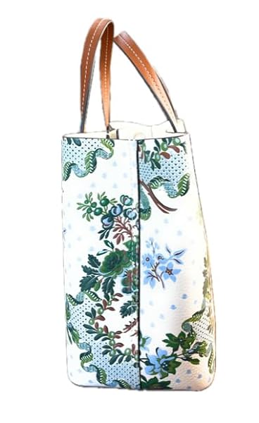 Tory Burch Blake Printed Small Tote 153426 Green Sugar Berry Floral MFO 488 Green Blue Brown One Size - 이미지 4