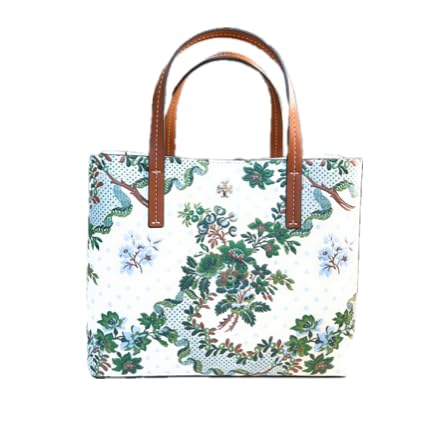 Tory Burch Blake Printed Small Tote 153426 Green Sugar Berry Floral MFO 488 Green Blue Brown One Size