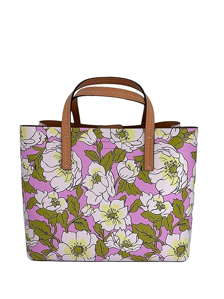 Tory Burch Blake Printed Small Tote Bold Flowers Combo E Pink Green Purple One Size - Image 4