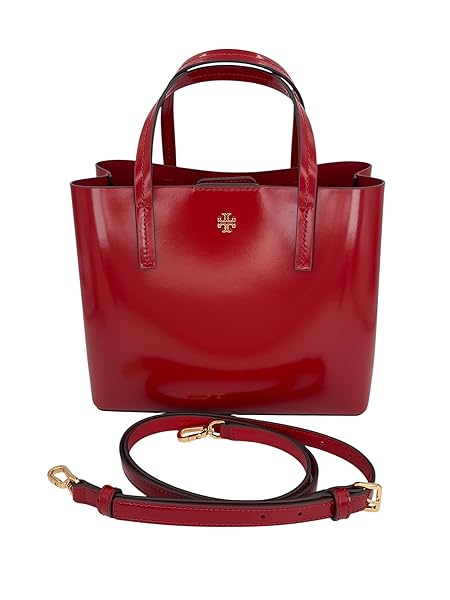 Tory Burch Blake Small Tote Handbag 156481, Patent Leather, Lipstick Red 600, Detachable Strap