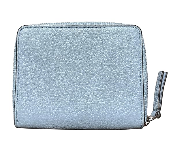 Tory Burch Britten BI Fold Wallet 146708 Blue Mist with Brass Rolled in Silver Tone Hardware - Image 3