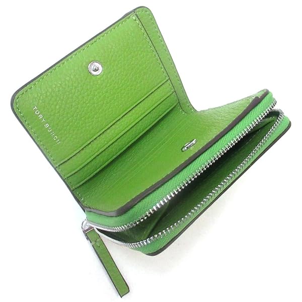 Tory Burch Britten BI Fold Wallet 146708 Wheatgrass Green with Silver hardware - Image 4