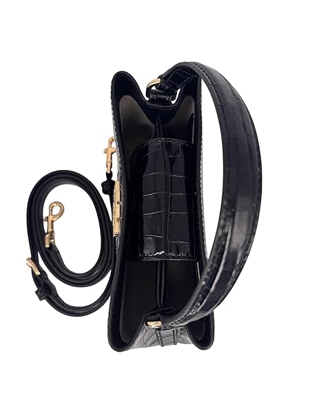 Tory Burch Britten Embossed Micro Satchel 142566 Black 001 - Image 3