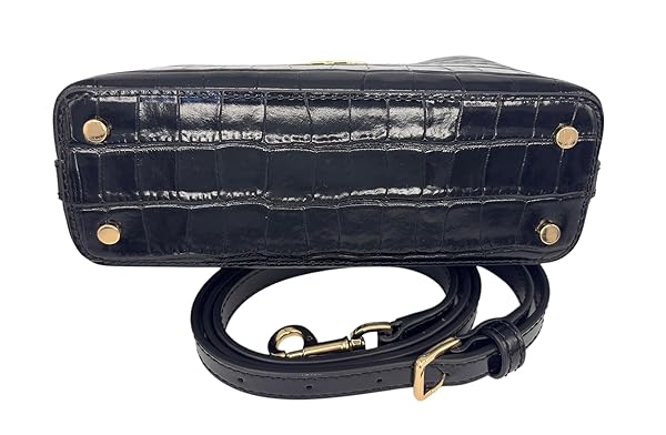Tory Burch Britten Embossed Micro Satchel 142566 Black 001 - Image 6