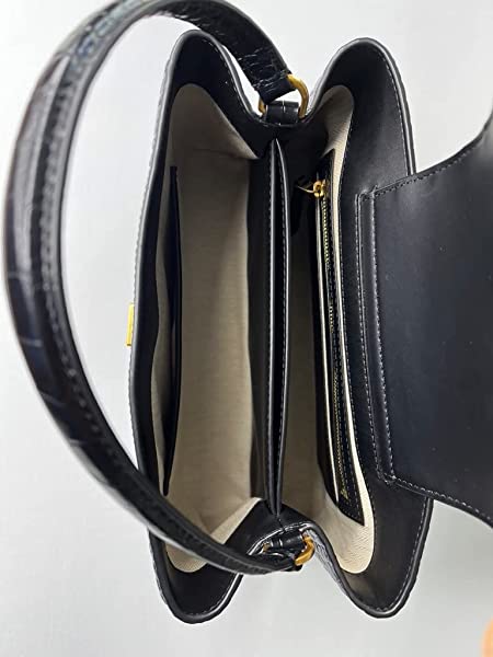 Tory Burch Britten Embossed Small Satchel/Crossbody Bag 141043 Black 001 - Image 6