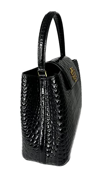 Tory Burch Britten Embossed Small Satchel/Crossbody Bag 141043 Black 001 - Image 8