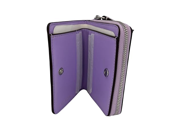 Tory Burch Britten Patent Bi Fold Wallet 147641 Lavender Purple with Silver hardware - Image 5