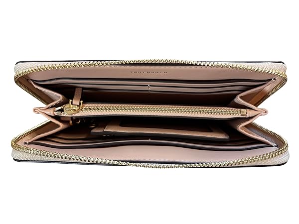 Tory Burch Britten Patent Leather Continental Wallet Zip Closure 164596 Deven Sand 288 One Size - Image 4