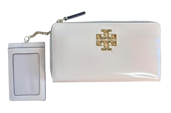 Tory Burch Britten Patent Leather Continental Wallet Zip Closure 164596 Deven Sand 288 One Size
