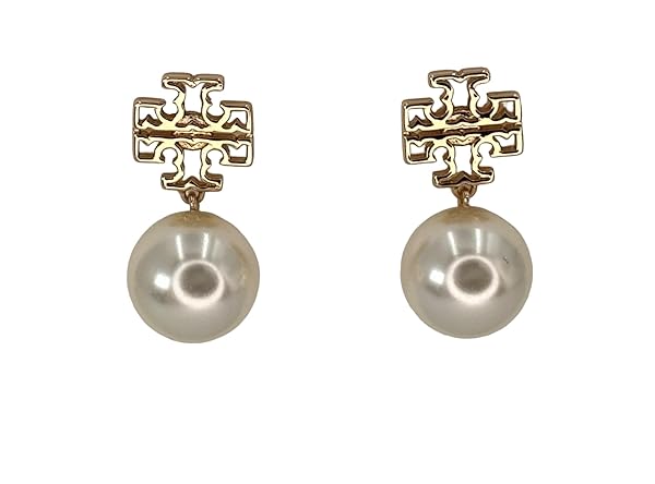 Tory Burch Britten Small Pearl Drop Earring Gold
