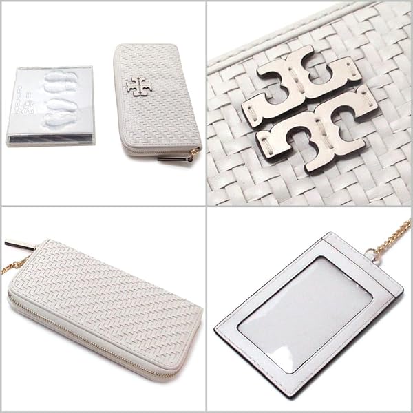 Tory Burch Britten Woven Leather Continental Wallet with ID Holder, New Ivory - Image 3