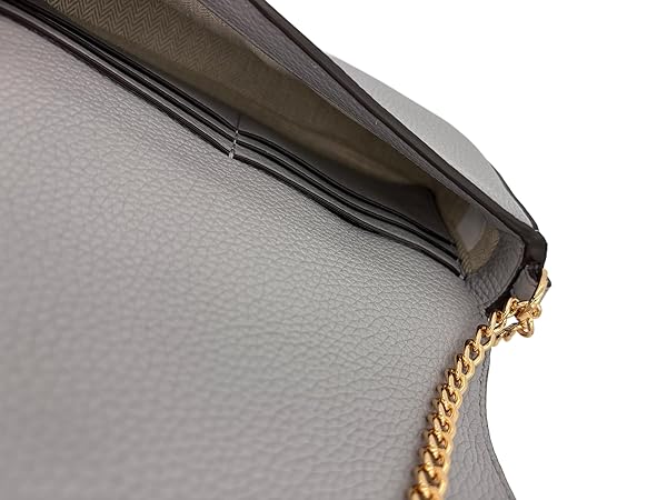Tory Burch Chelsea Pebbled Crossbody Bag Light Gray Bay Gray - 画像 (6)